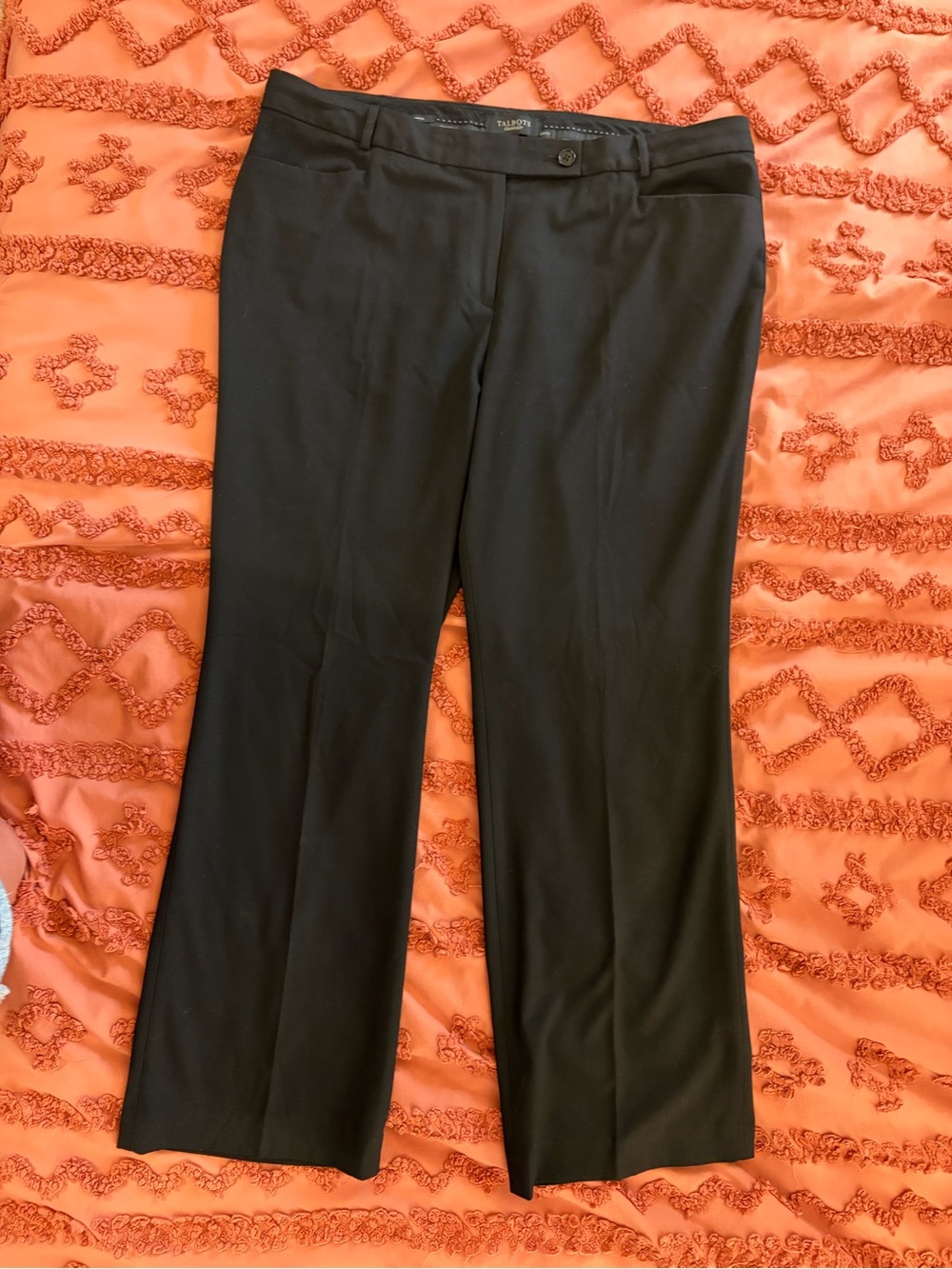 Talbots Black Straight-Leg Dress Trousers